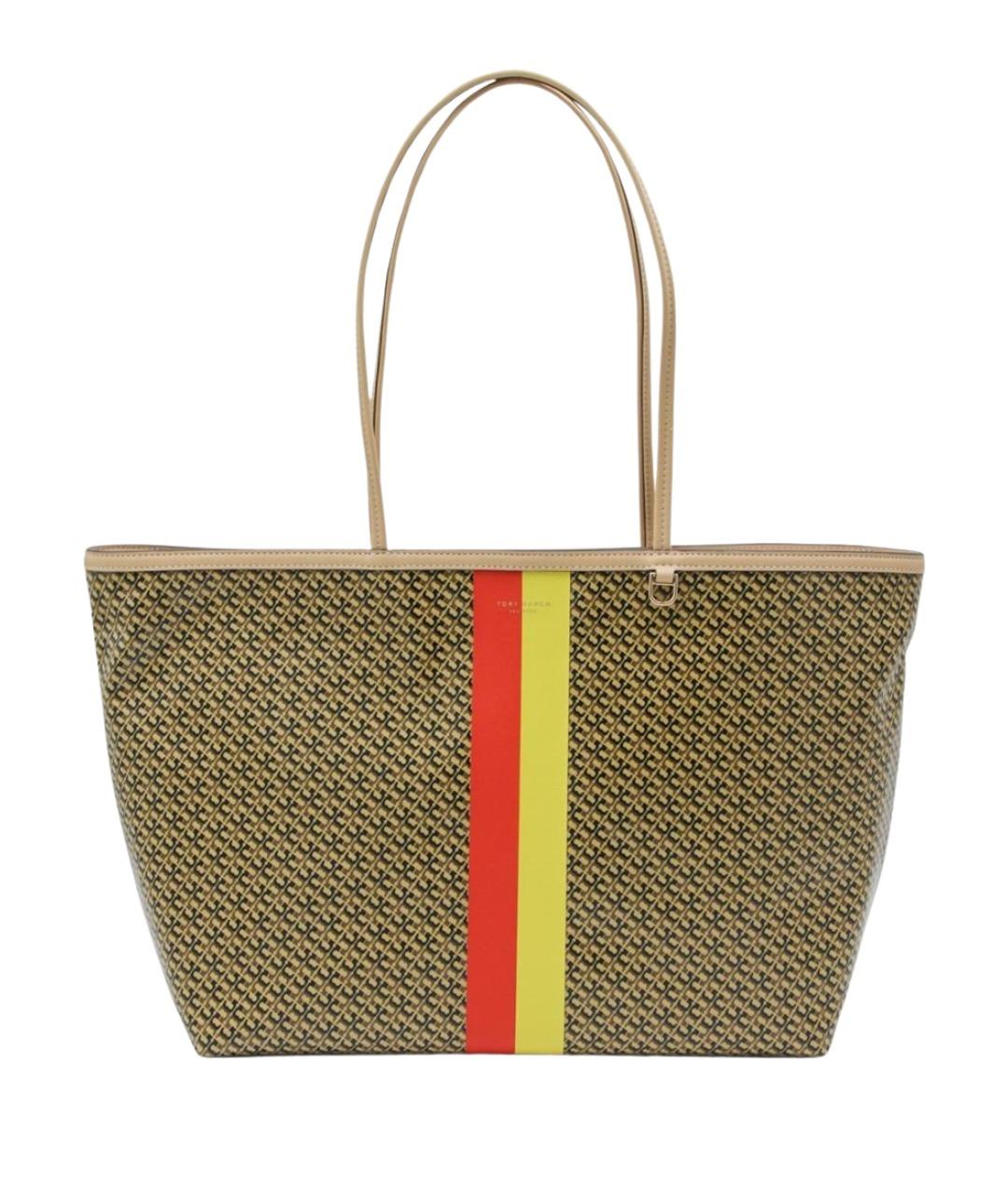 TORY BURCH Коричневая хлопковая сумка тоут, фото 1