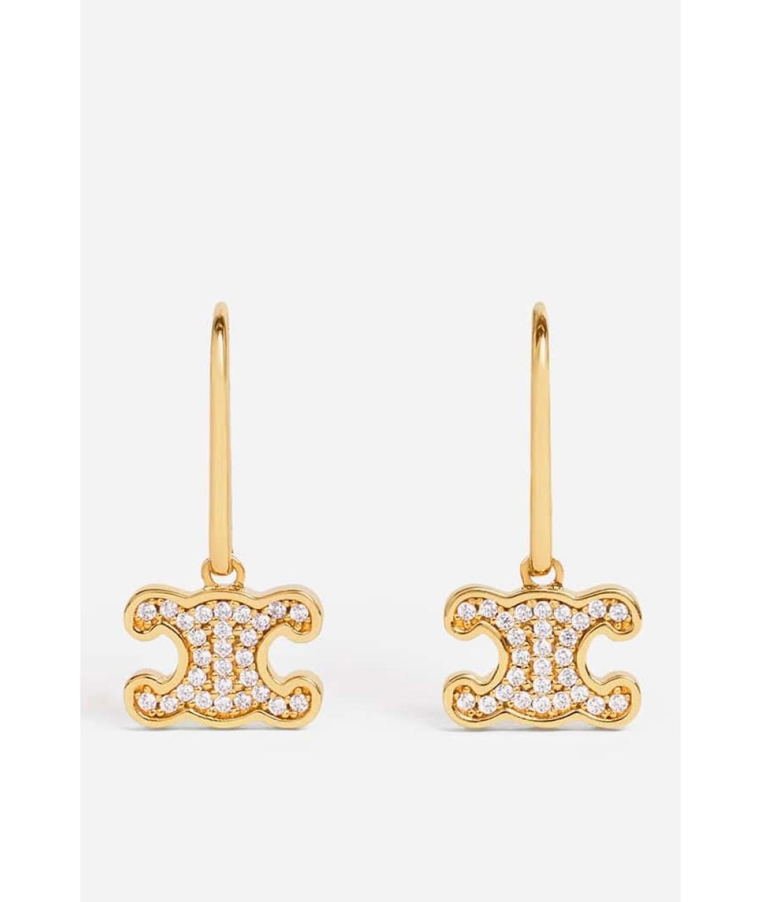 CELINE Золотые латунные серьги, фото 3