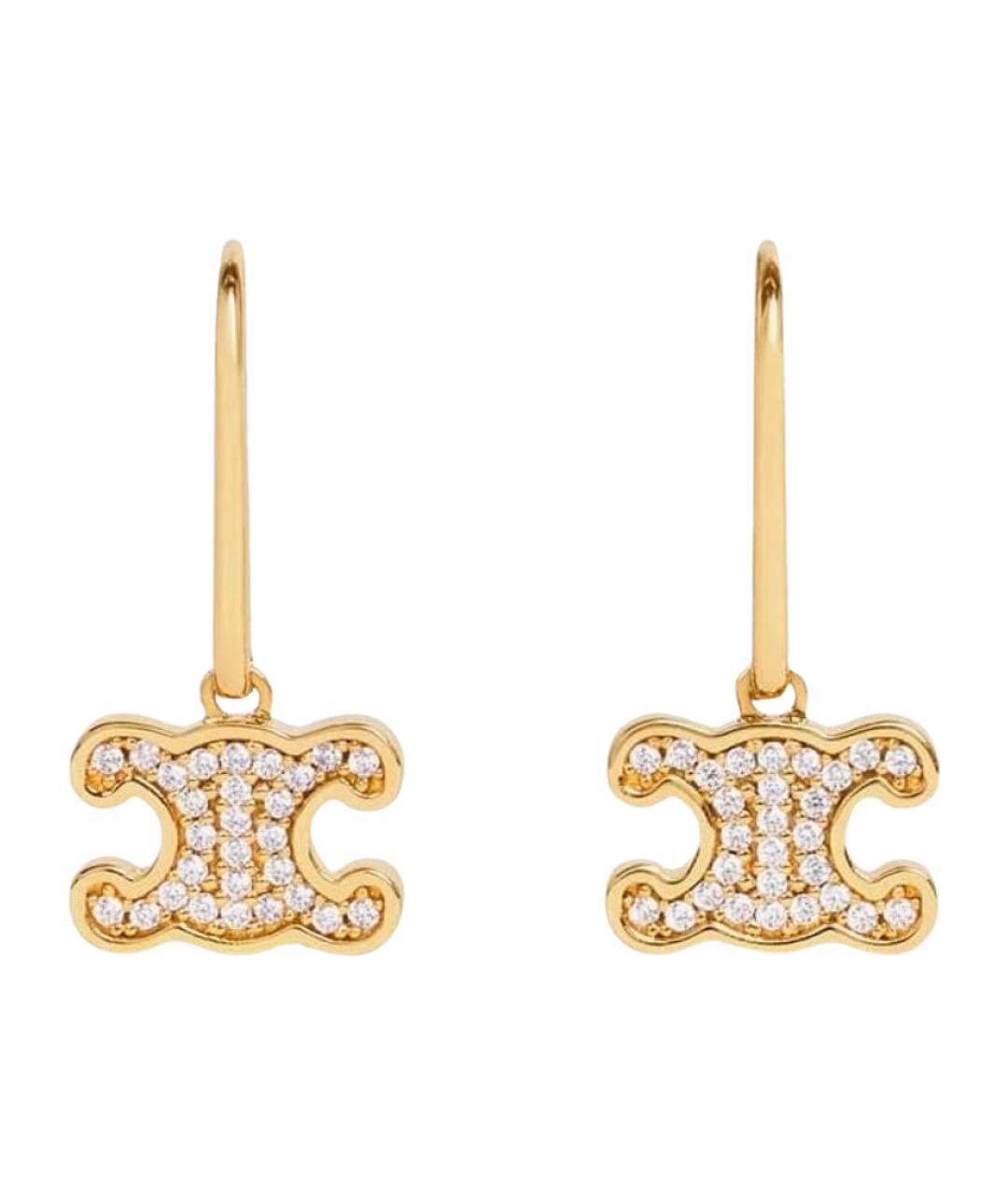 CELINE Золотые латунные серьги, фото 1