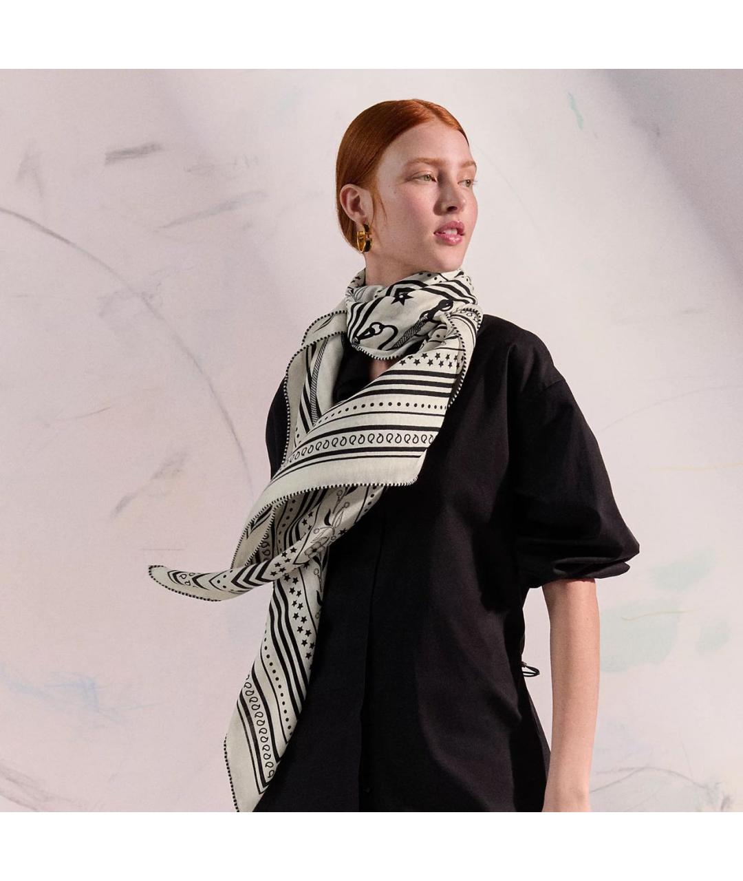 HERMES Мульти кашемировый платок, фото 4