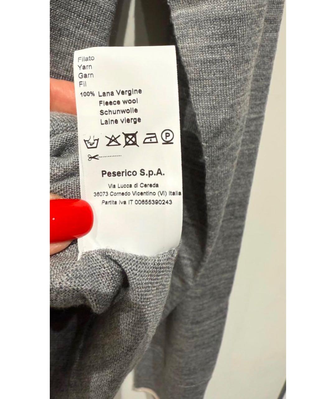 PESERICO Серый шерстяной джемпер / свитер, фото 2