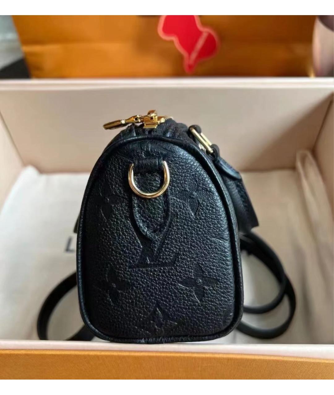 LOUIS VUITTON Черная кожаная сумка через плечо, фото 5