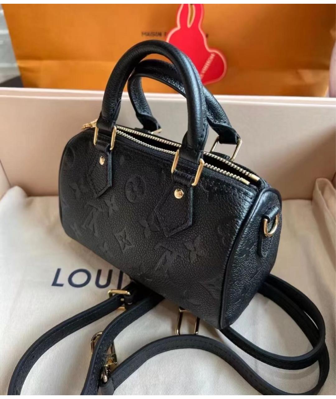 LOUIS VUITTON Черная кожаная сумка через плечо, фото 4