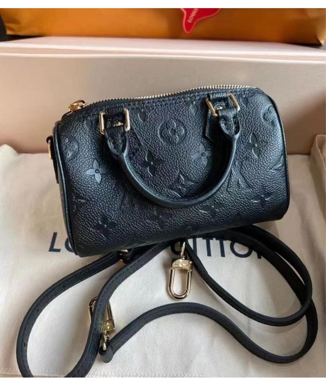 LOUIS VUITTON Черная кожаная сумка через плечо, фото 6