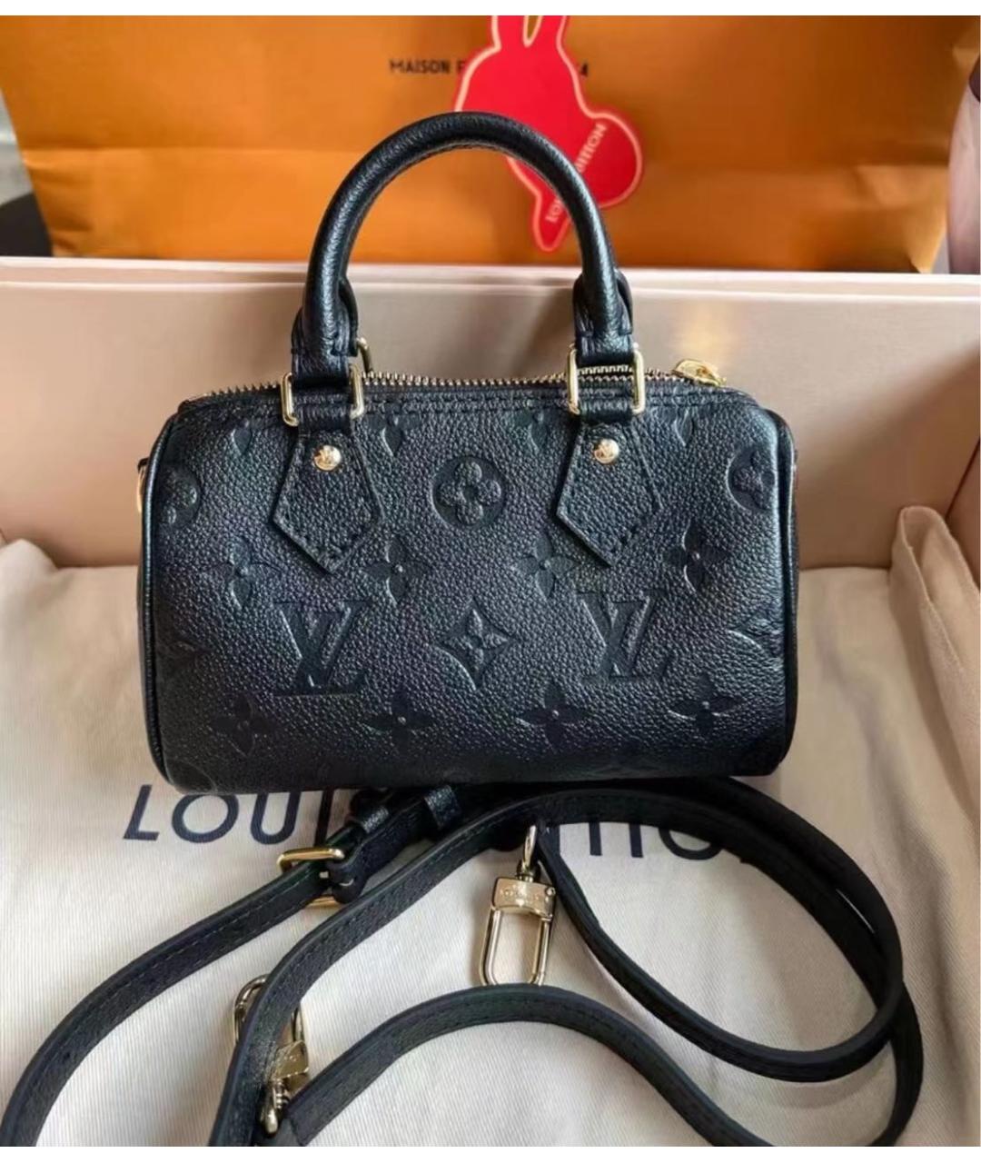 LOUIS VUITTON Черная кожаная сумка через плечо, фото 3