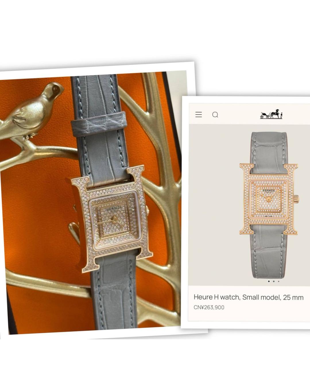 HERMES Часы из желтого золота, фото 2