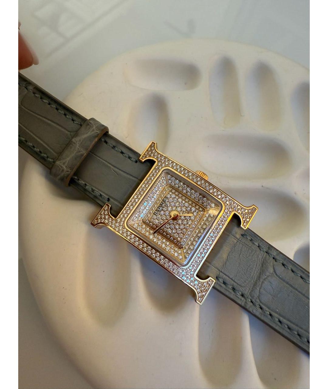 HERMES Часы из желтого золота, фото 8