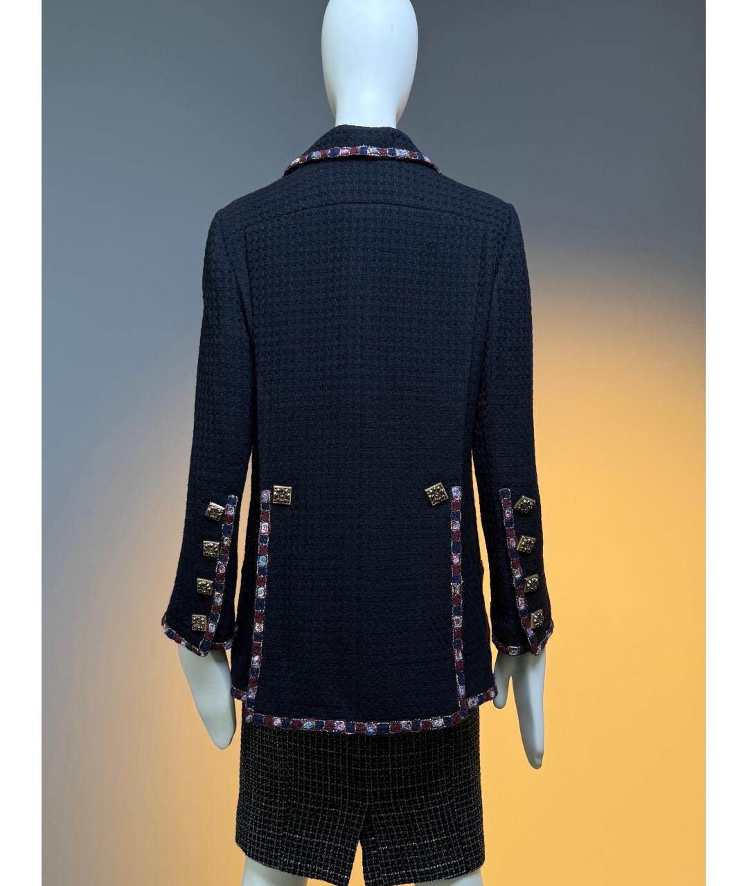 CHANEL Черный твидовый жакет/пиджак, фото 5