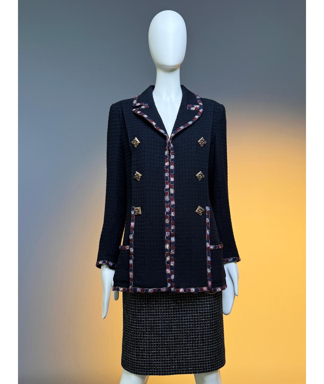 CHANEL Черный твидовый жакет/пиджак, фото 4