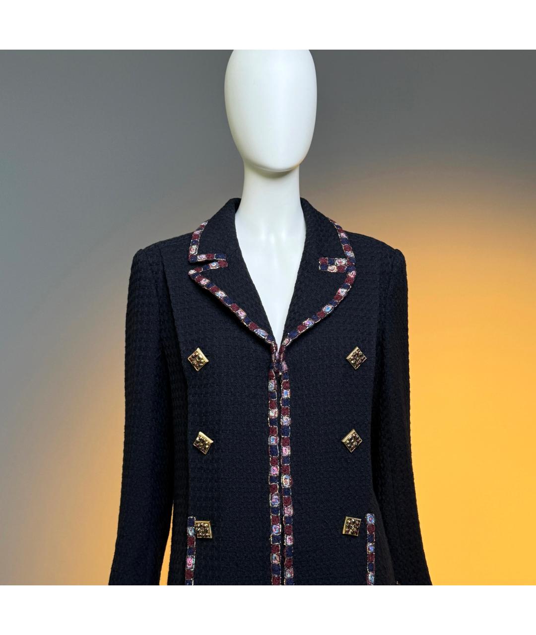 CHANEL Черный твидовый жакет/пиджак, фото 6