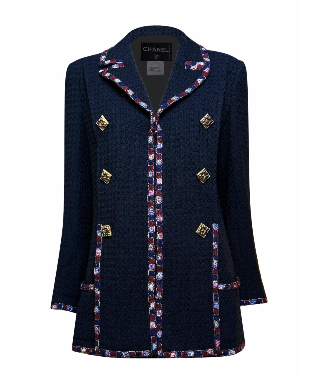 CHANEL Черный твидовый жакет/пиджак, фото 1