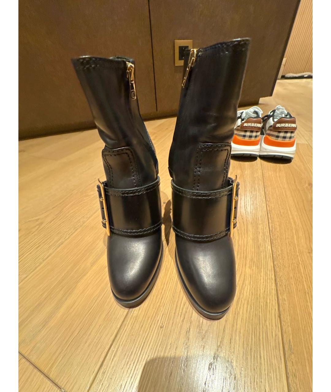 BURBERRY Черные кожаные ботильоны, фото 2