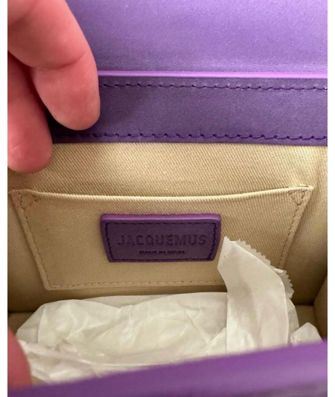 JACQUEMUS Фиолетовая замшевая сумка через плечо, фото 4