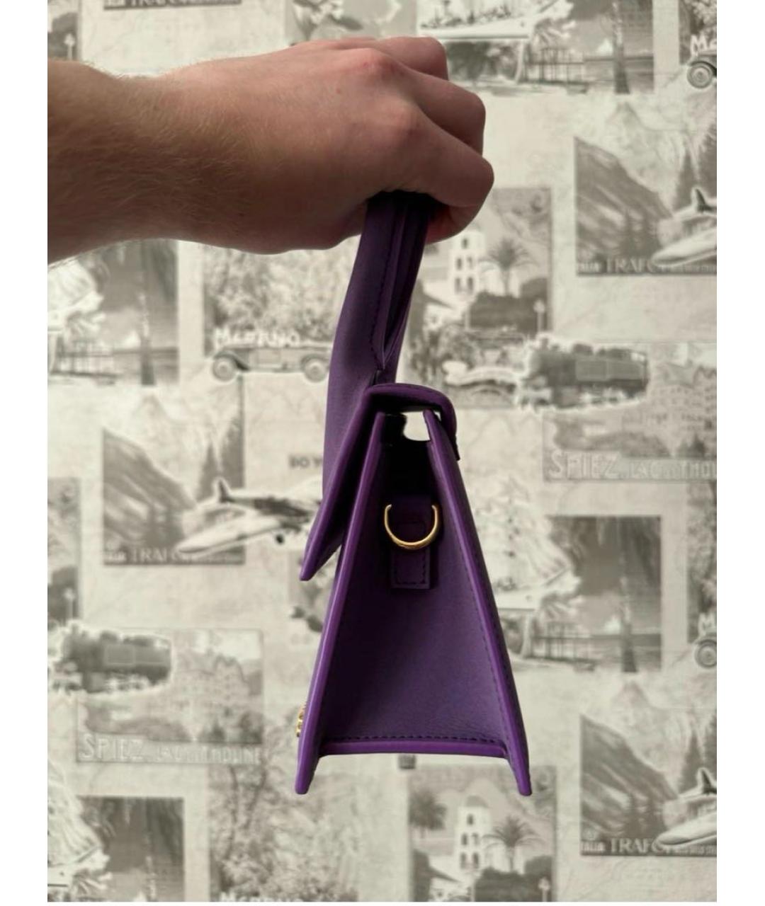 JACQUEMUS Фиолетовая замшевая сумка через плечо, фото 2