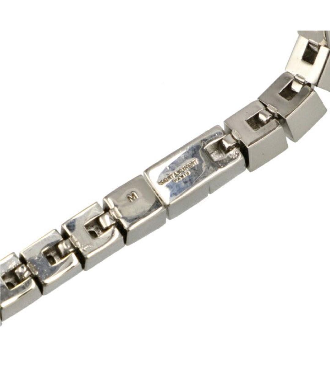 SAINT LAURENT Серебрянный металлический браслет, фото 3