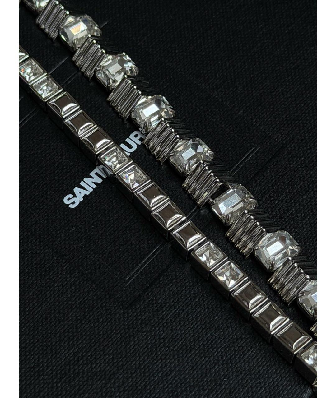 SAINT LAURENT Серебрянный металлический браслет, фото 7