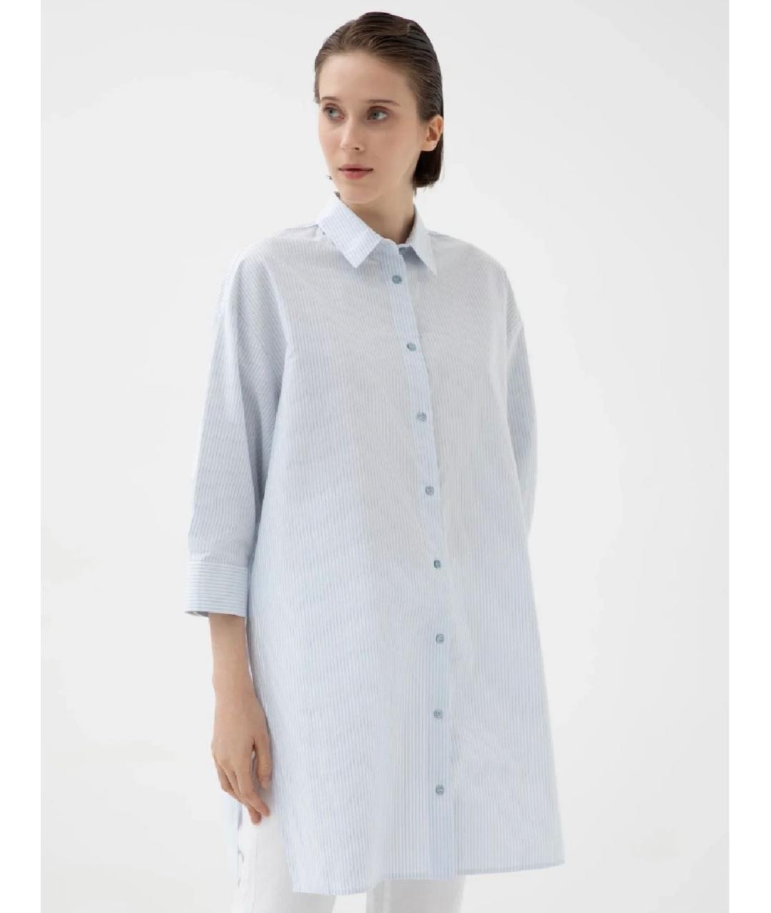 PESERICO Голубая хлопковая рубашка, фото 7