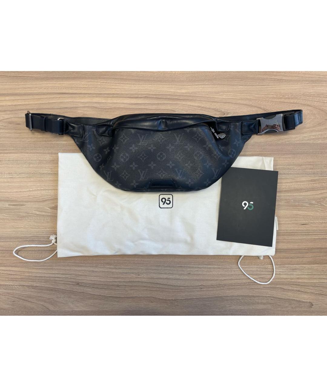 LOUIS VUITTON Антрацитовая кожаная поясная сумка, фото 6