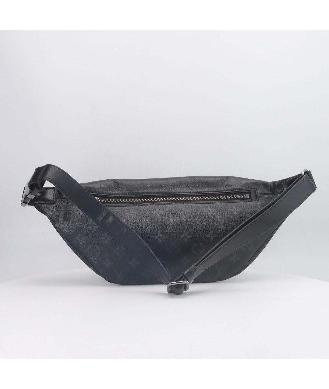 LOUIS VUITTON Антрацитовая кожаная поясная сумка, фото 3