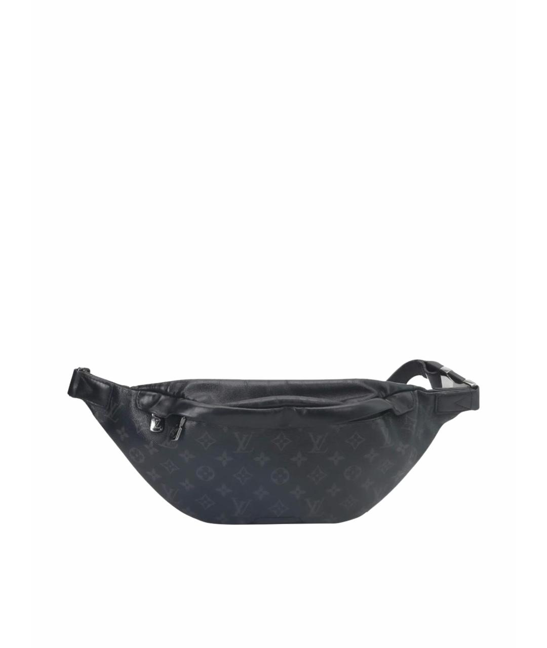 LOUIS VUITTON Антрацитовая кожаная поясная сумка, фото 1