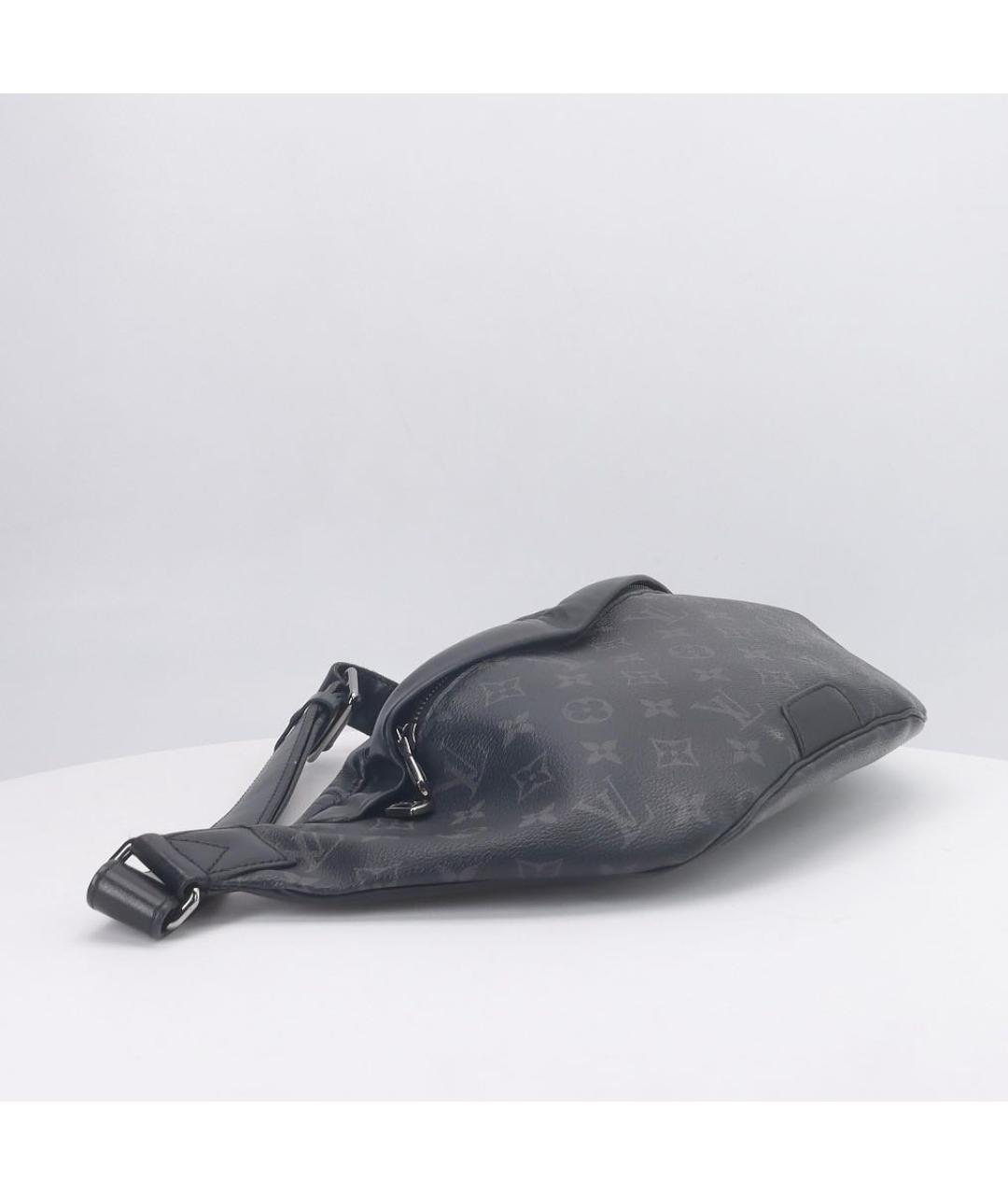 LOUIS VUITTON Антрацитовая кожаная поясная сумка, фото 4