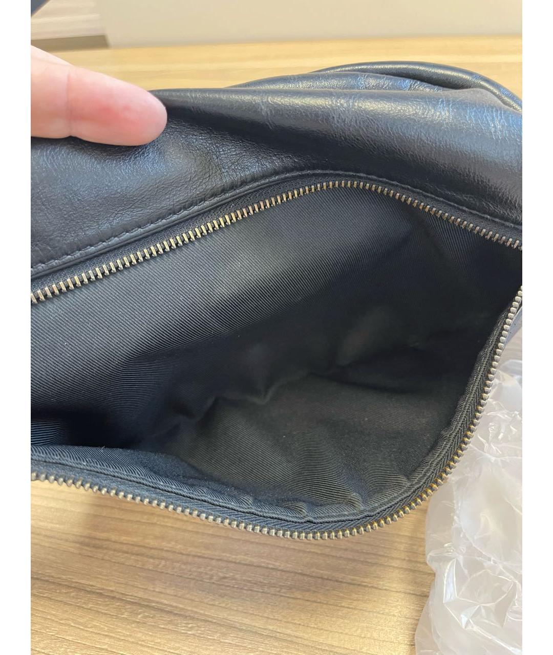 LOUIS VUITTON Антрацитовая кожаная поясная сумка, фото 7