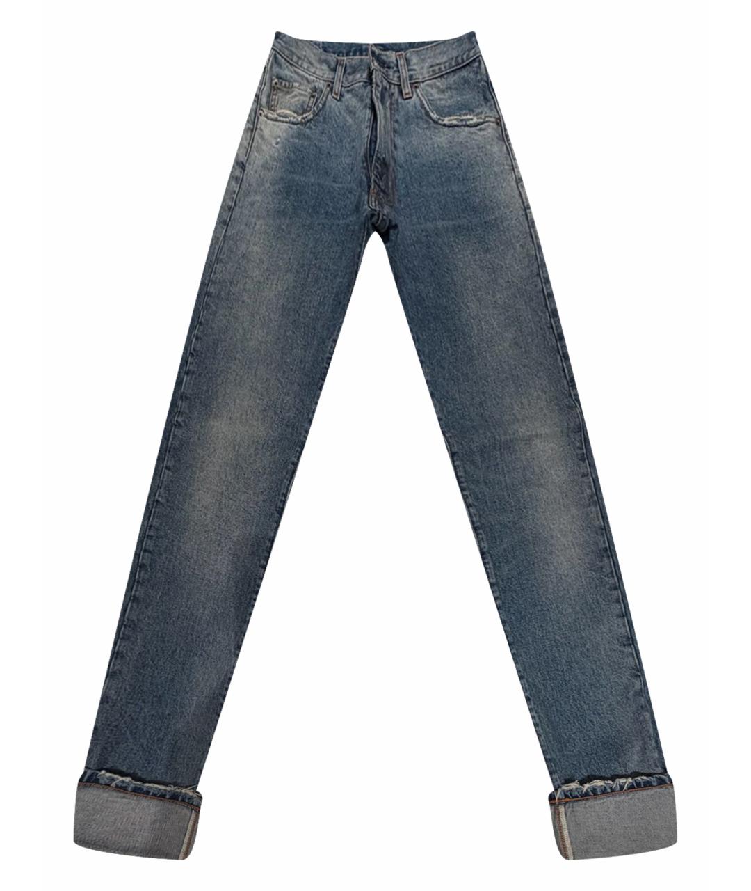 MAISON MARGIELA Синие хлопковые прямые джинсы, фото 1