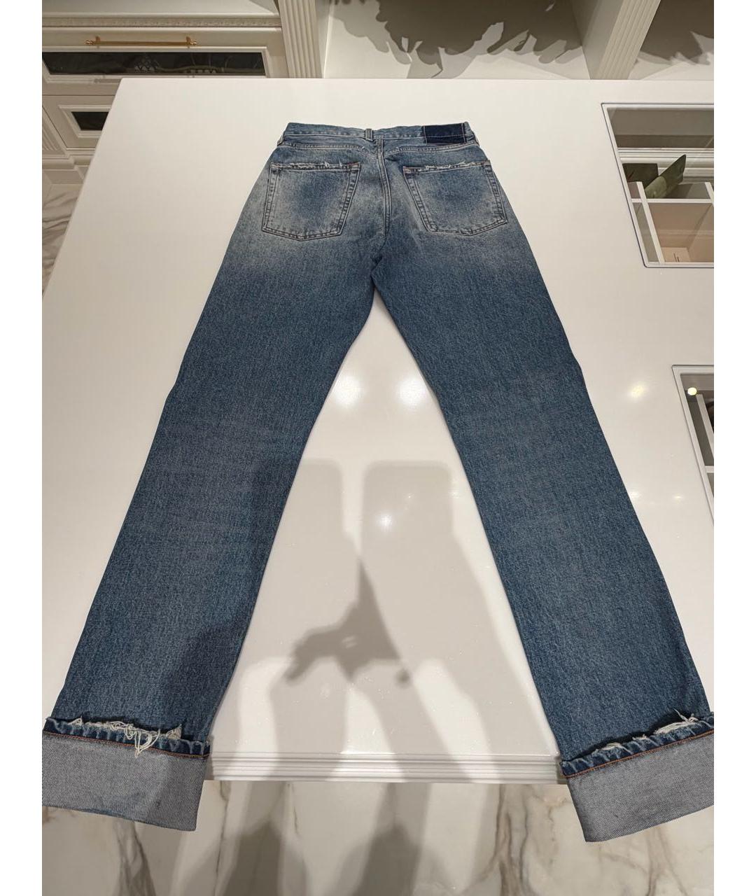 MAISON MARGIELA Синие хлопковые прямые джинсы, фото 2