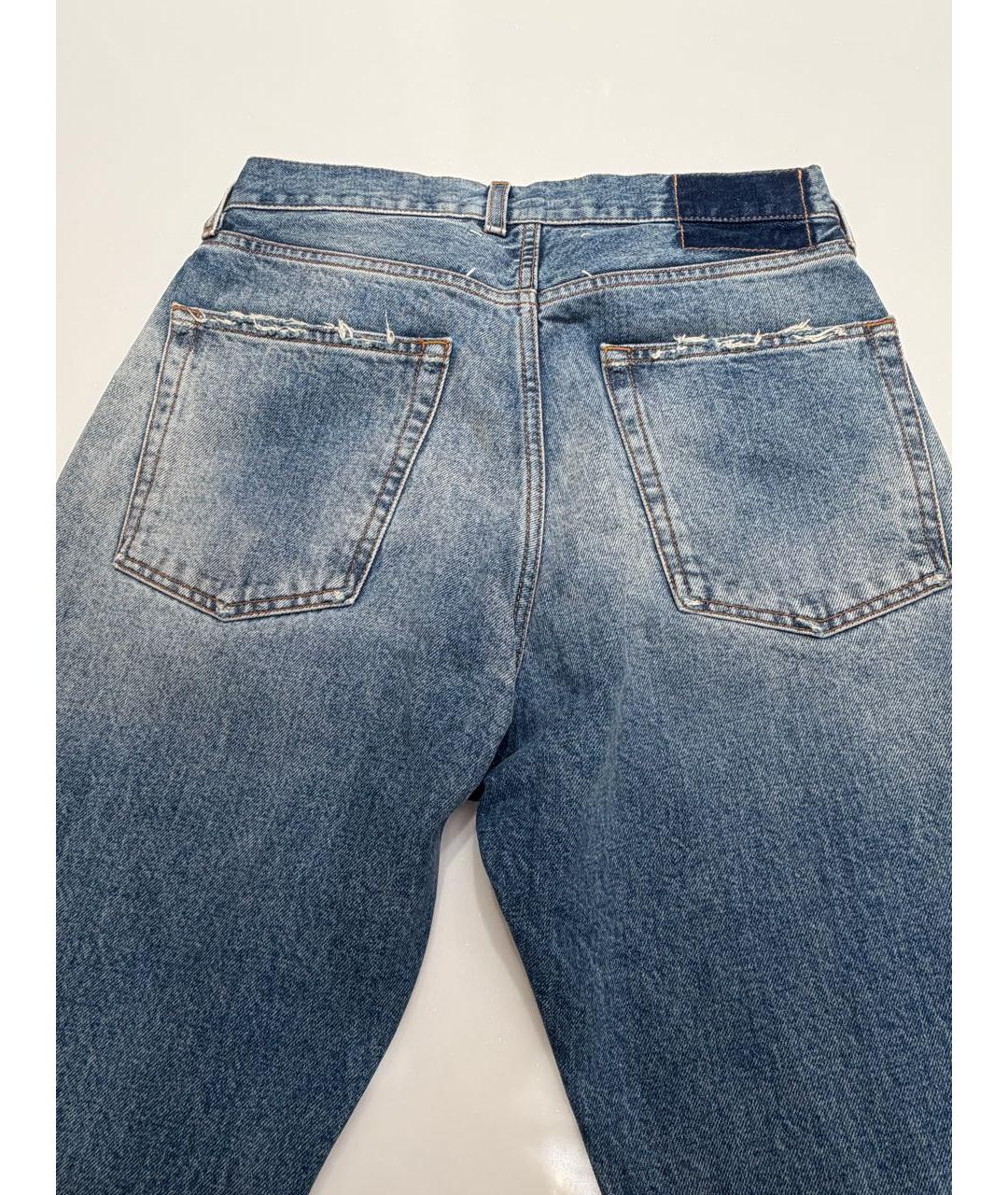 MAISON MARGIELA Синие хлопковые прямые джинсы, фото 3