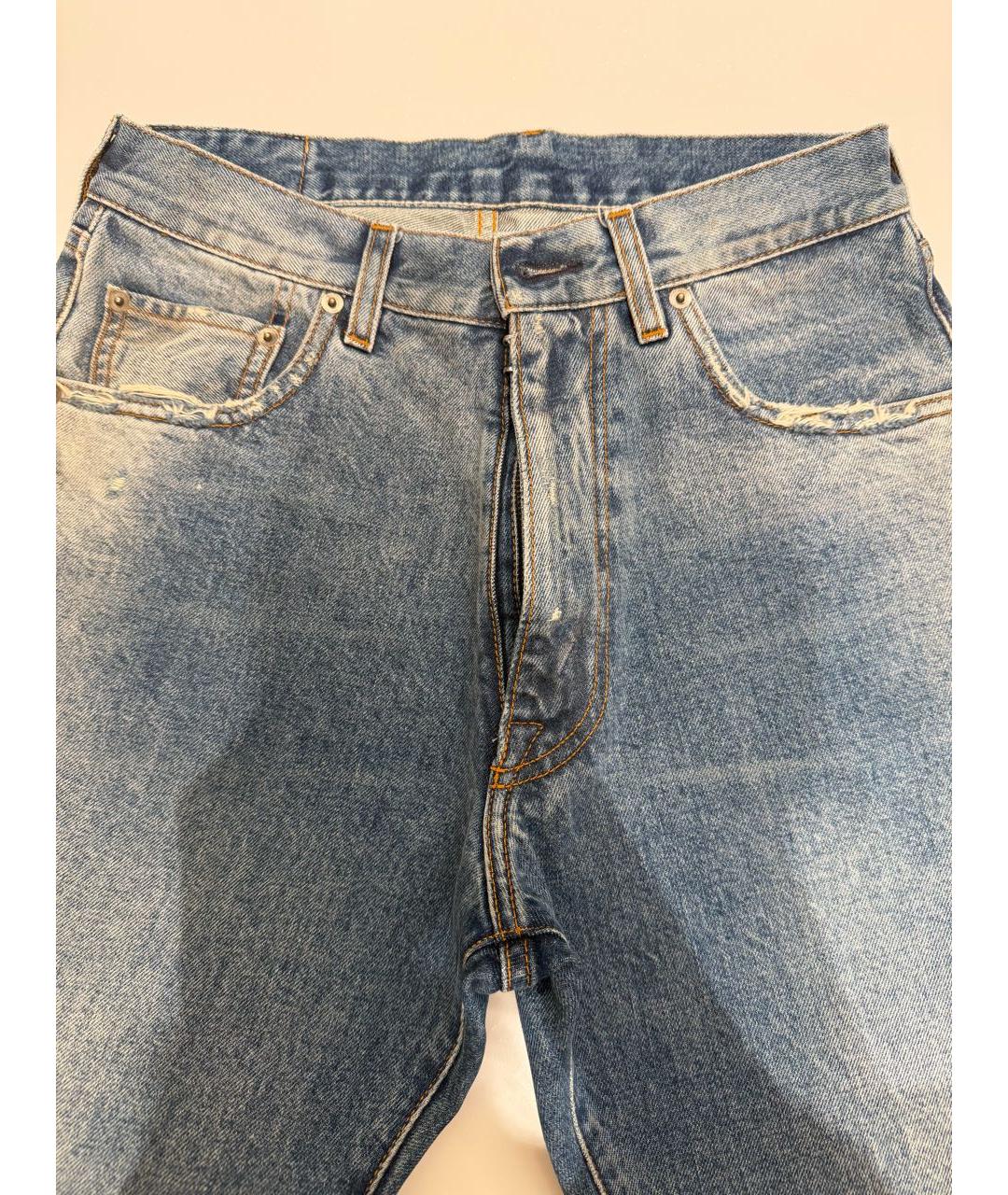 MAISON MARGIELA Синие хлопковые прямые джинсы, фото 4