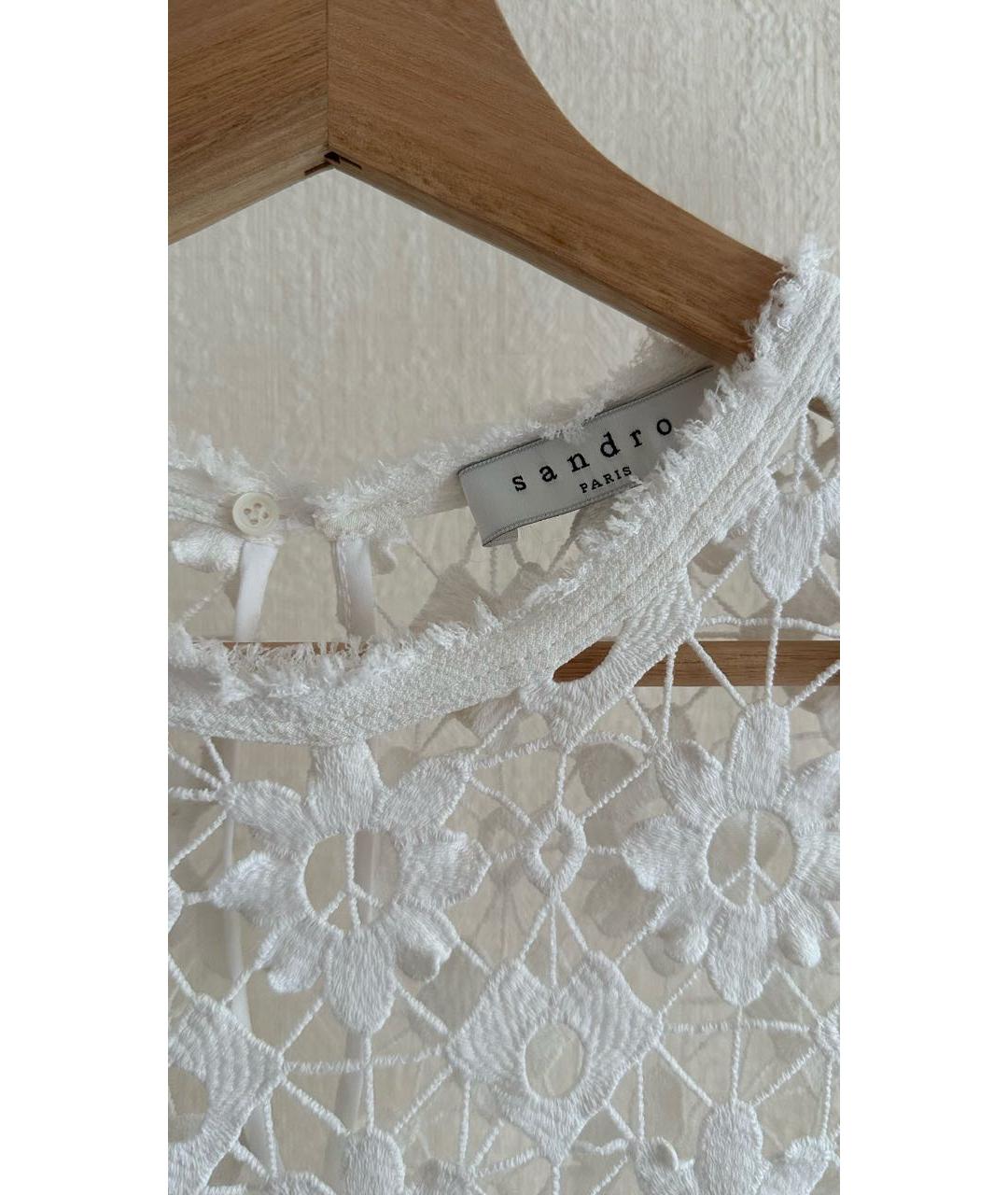 SANDRO Белое вискозное повседневное платье, фото 3