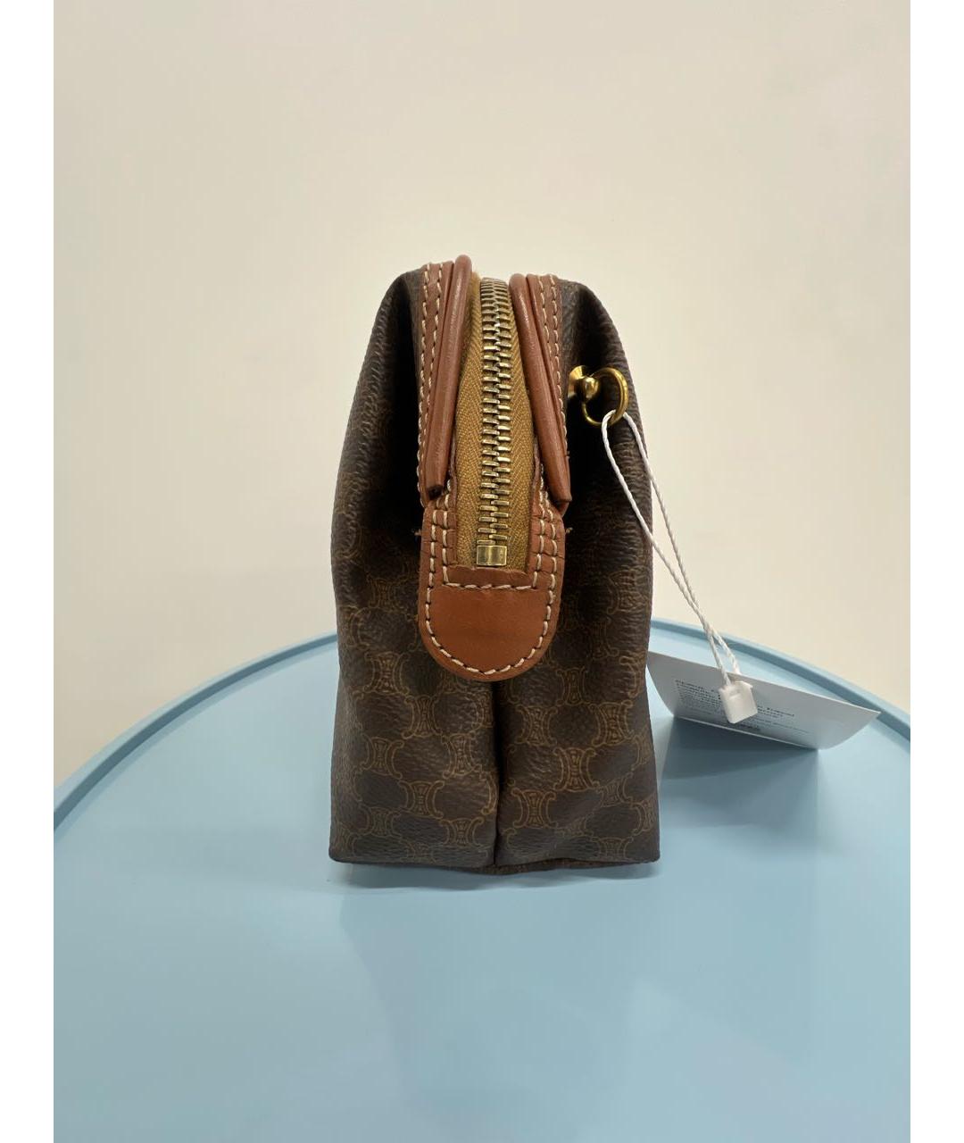 CELINE Коричневая косметичка, фото 4