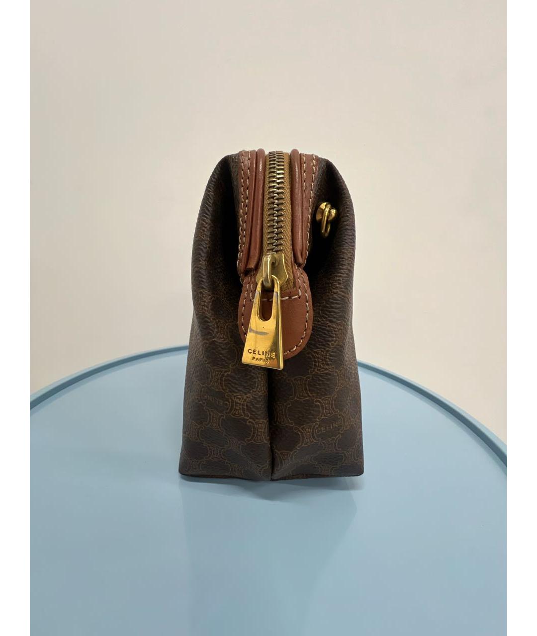 CELINE Коричневая косметичка, фото 3