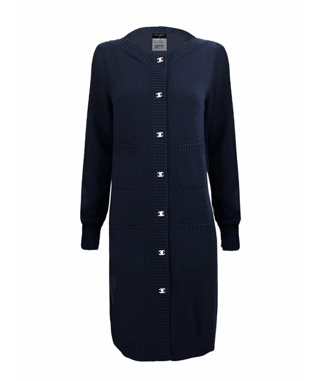 CHANEL Темно-синий кашемировый кардиган, фото 1
