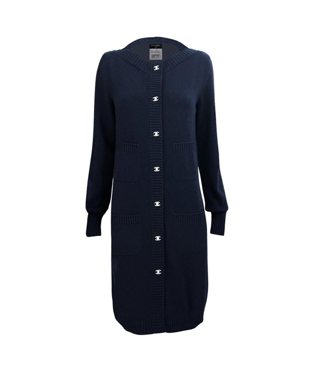 CHANEL Темно-синий кашемировый кардиган, фото 3