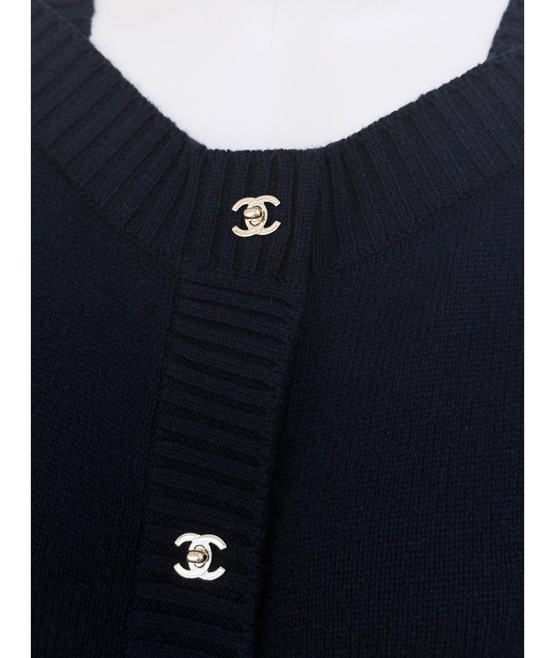 CHANEL Темно-синий кашемировый кардиган, фото 2