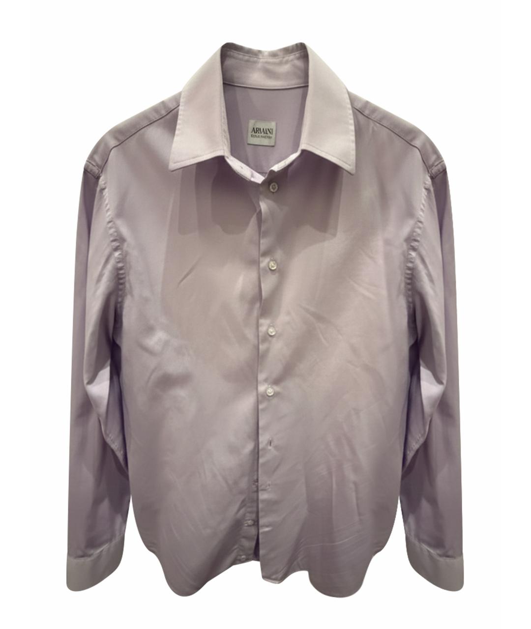 ARMANI COLLEZIONI Фиолетовая хлопковая классическая рубашка, фото 1