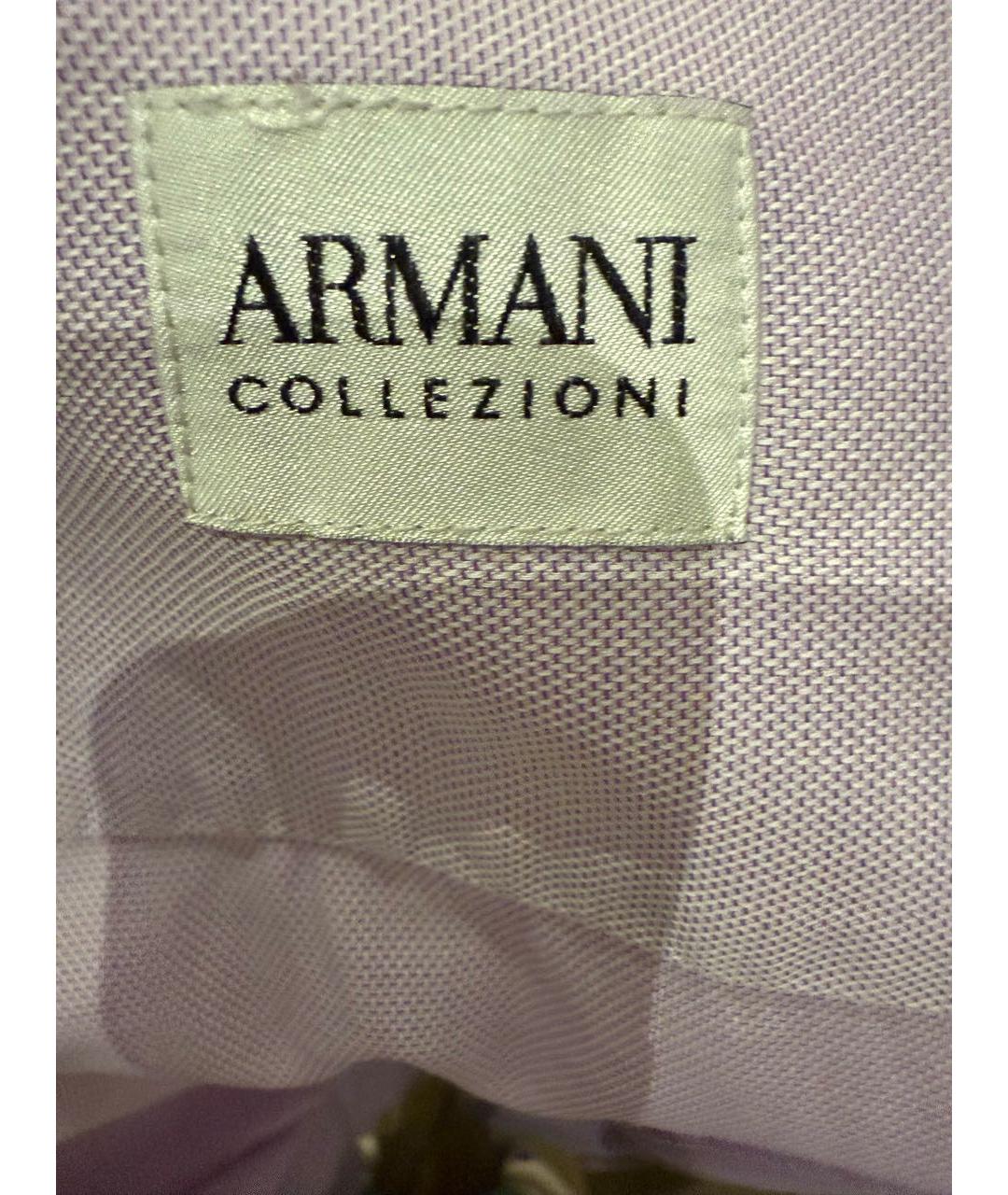 ARMANI COLLEZIONI Фиолетовая хлопковая классическая рубашка, фото 2