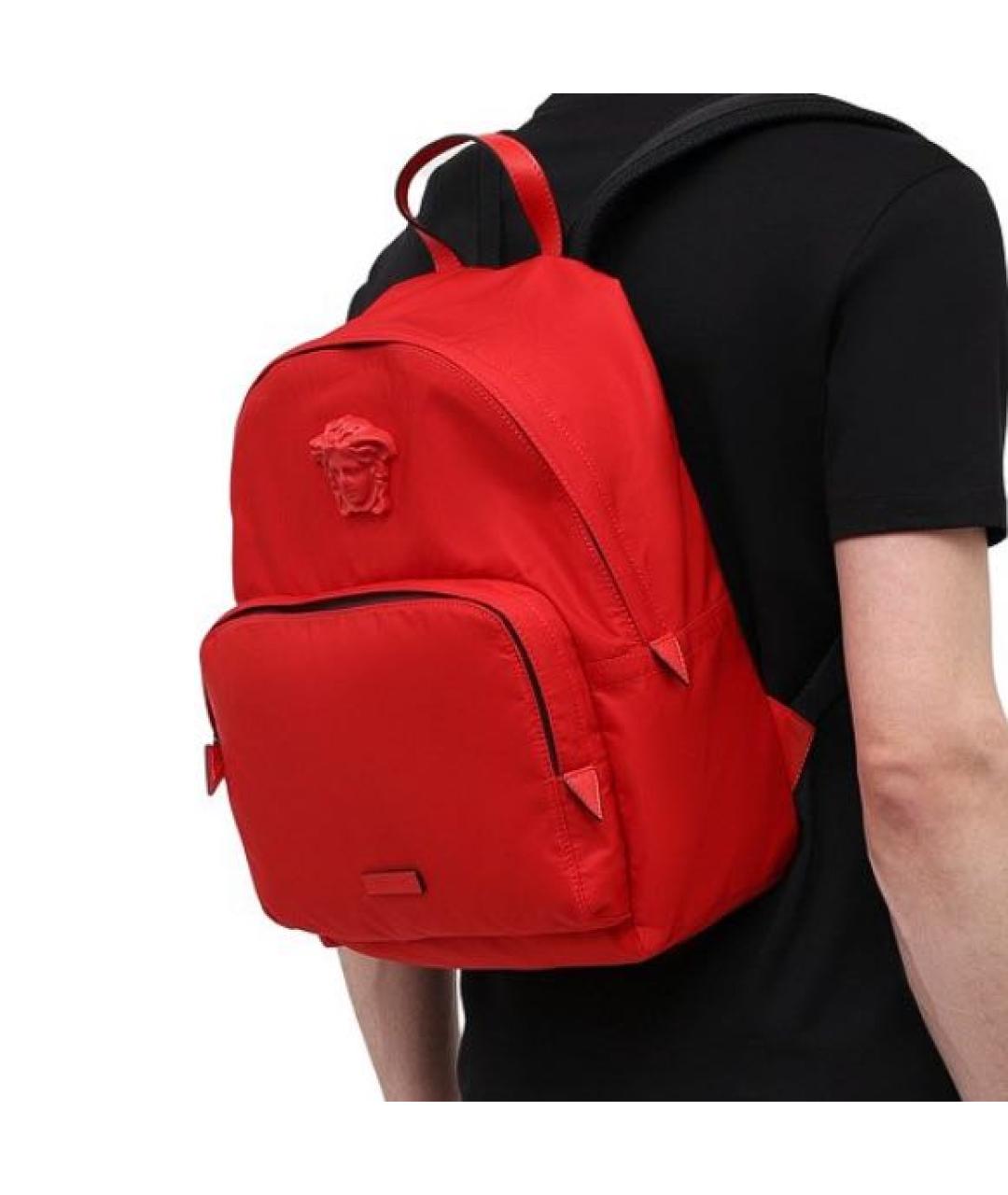 VERSACE Красный тканевый рюкзак, фото 5