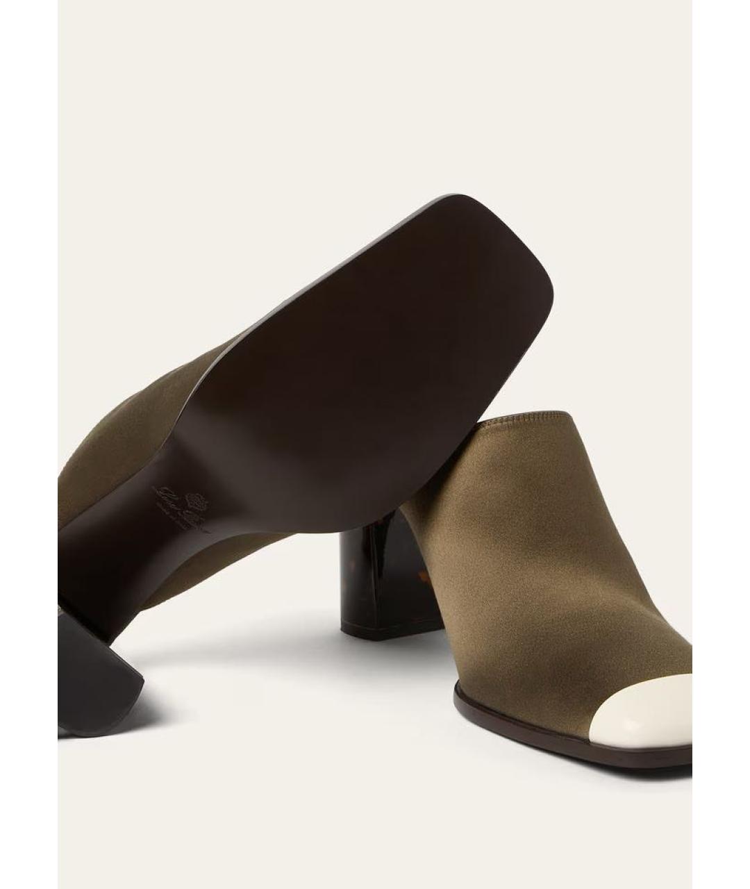 LORO PIANA Зеленые мюли, фото 4