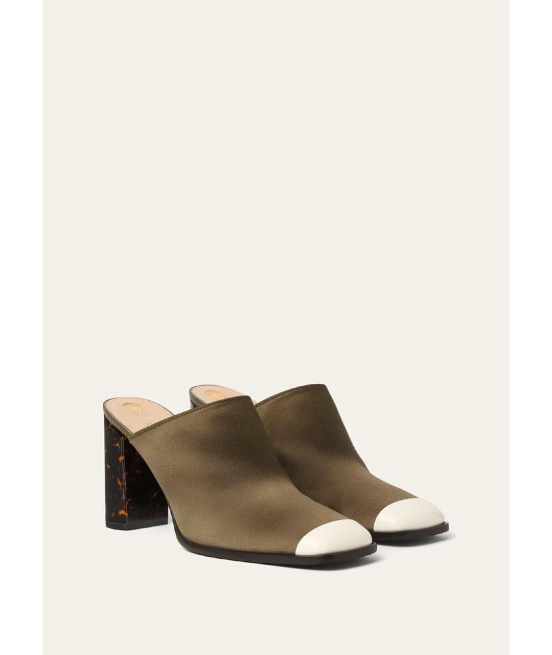 LORO PIANA Зеленые мюли, фото 3