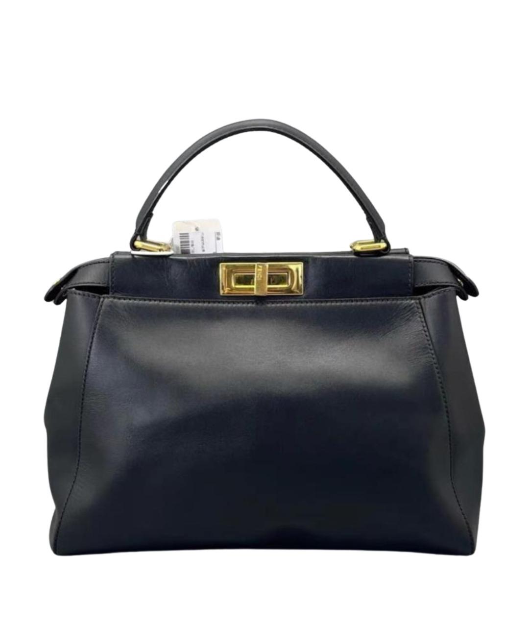 FENDI Черная кожаная сумка через плечо, фото 1