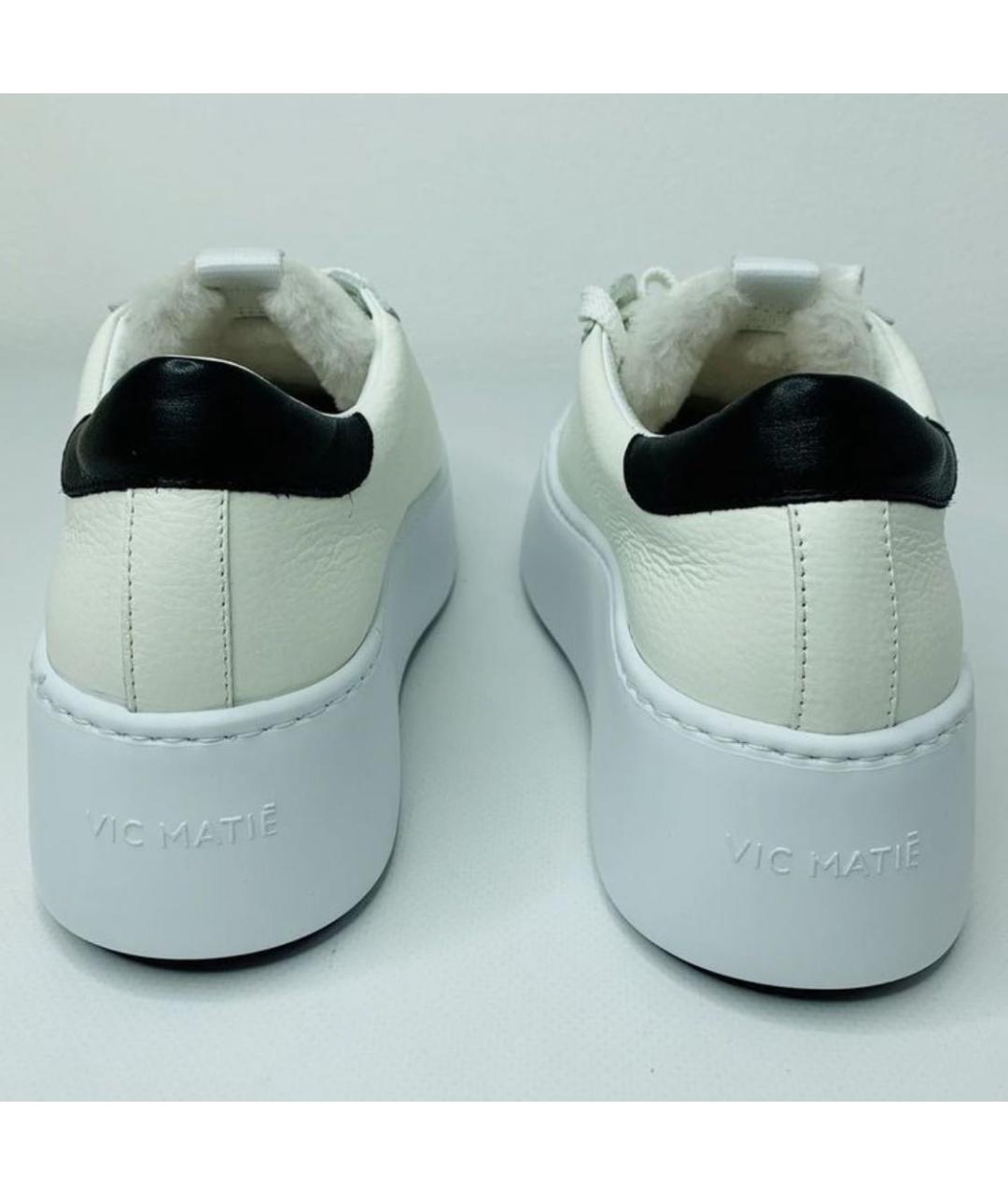 VIC MATIE Белые кожаные кроссовки, фото 4