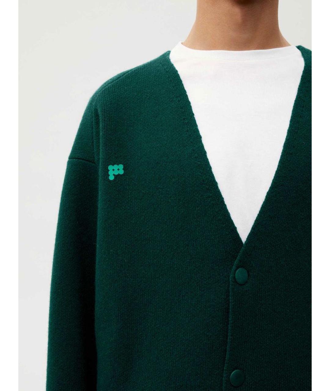 THE PANGAIA Зеленый кашемировый кардиган, фото 3