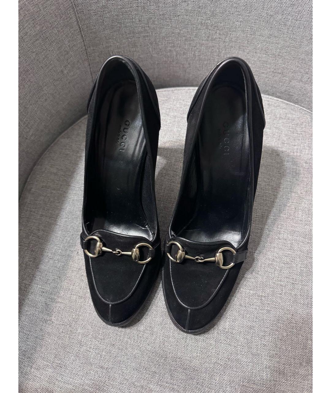 GUCCI Черные замшевые туфли, фото 2