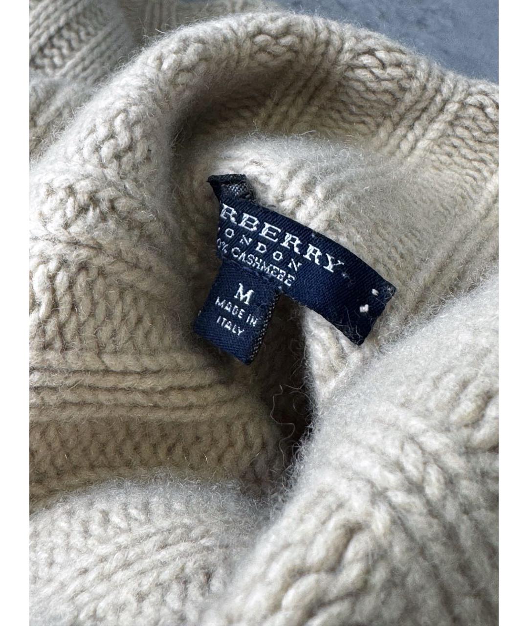 BURBERRY Бежевый кашемировый джемпер / свитер, фото 3