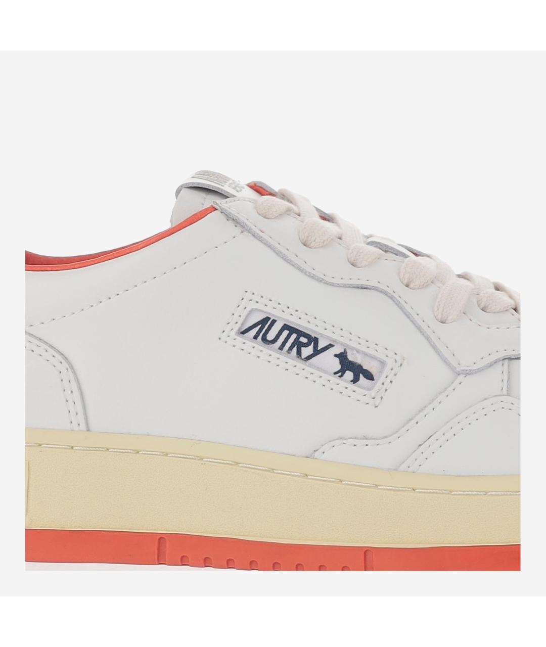 AUTRY Белые кожаные низкие кроссовки / кеды, фото 5