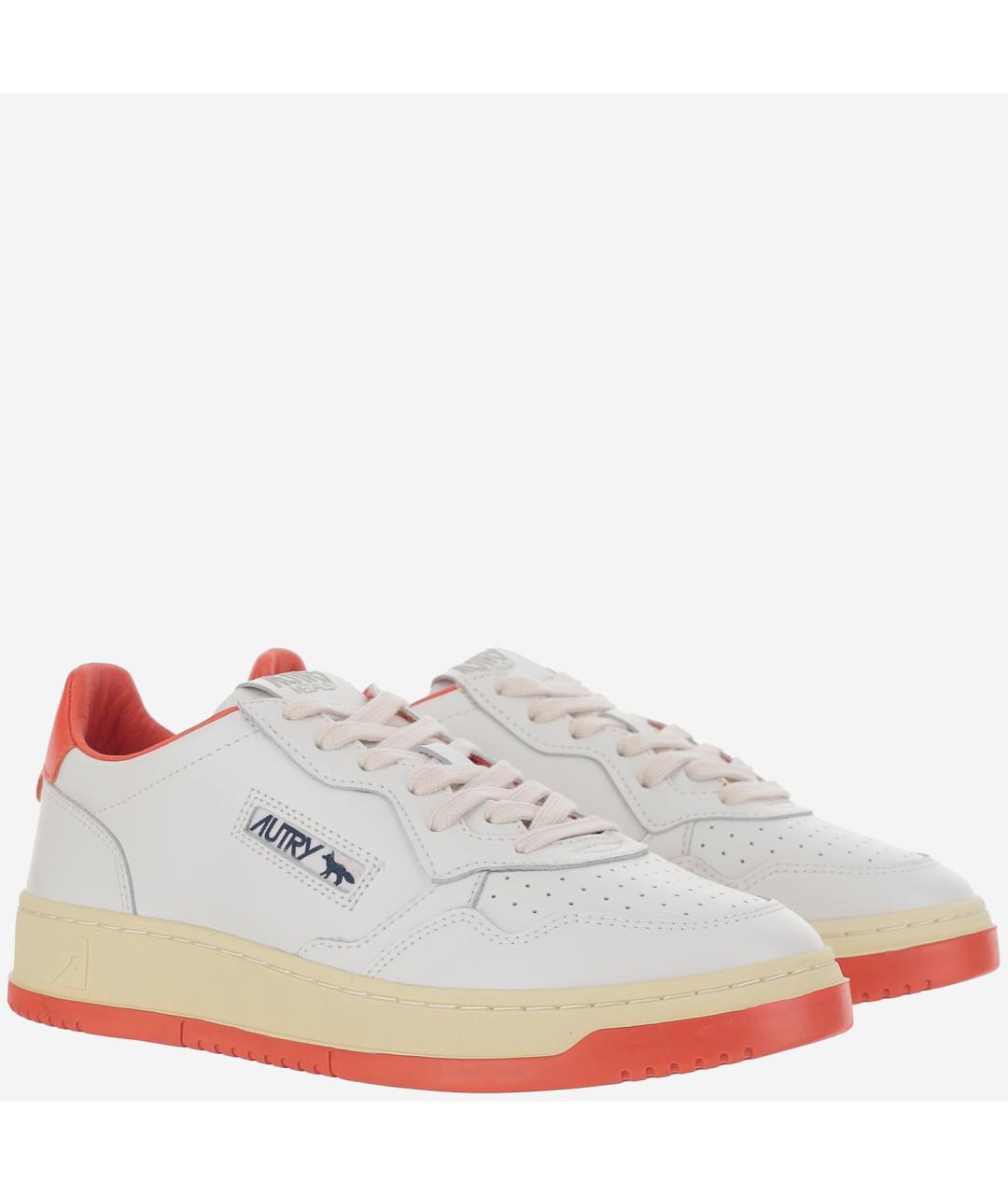 AUTRY Белые кожаные низкие кроссовки / кеды, фото 3