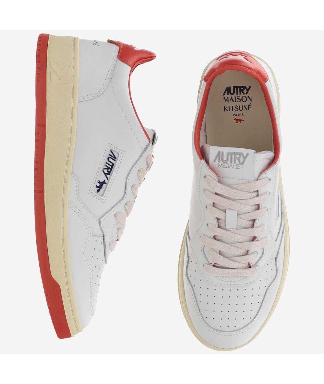 AUTRY Белые кожаные низкие кроссовки / кеды, фото 2