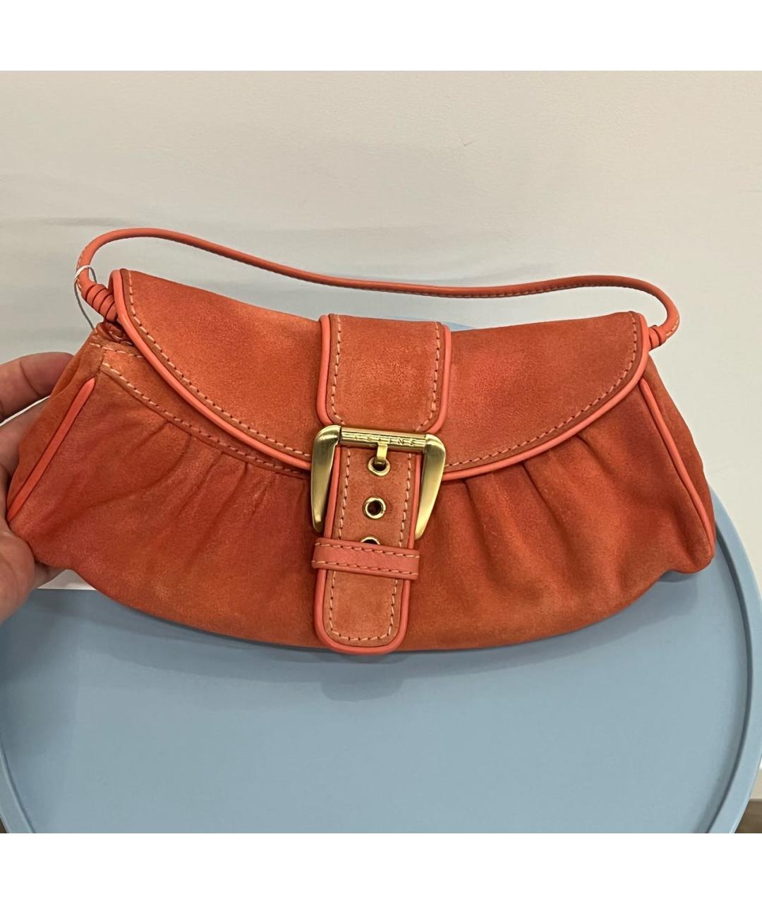 CELINE Коралловая замшевая сумка с короткими ручками, фото 2